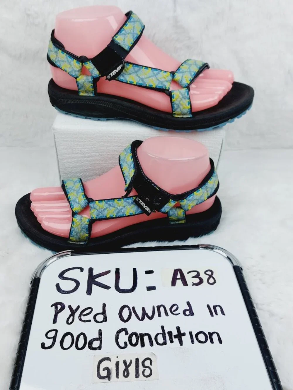 Teva Girls Multicolor Original Universal Printed Sport Hiking Sandal Size US 4